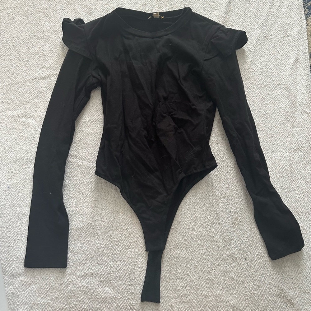 Black long sleeve bodysuit